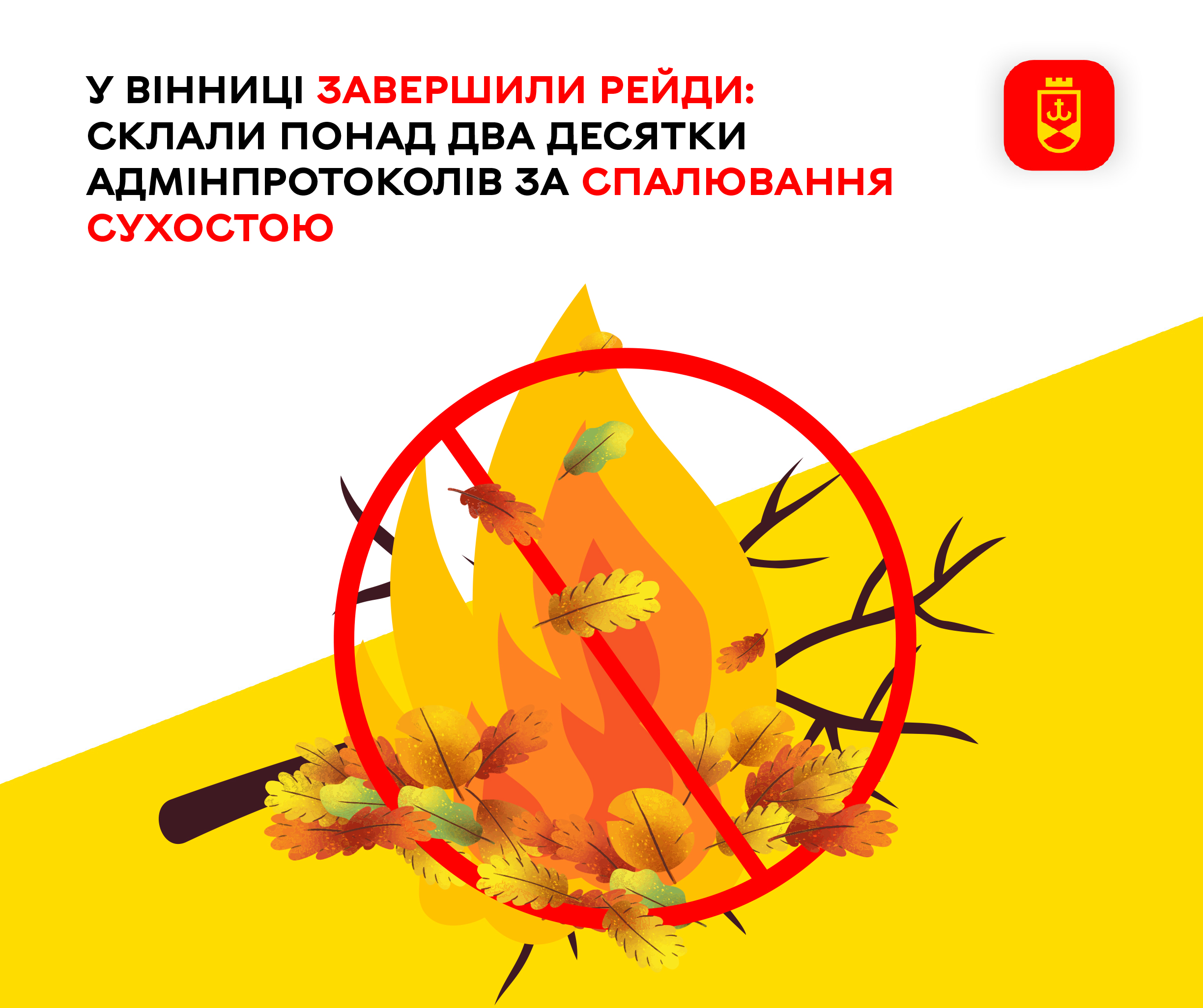 У Вінниці завершили рейди: склали понад два десятки адмінпротоколів за спалювання сухостою 